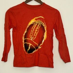 The Children’s Place Orange Football Graphic Long Sleeve Shirt Size L 10/12